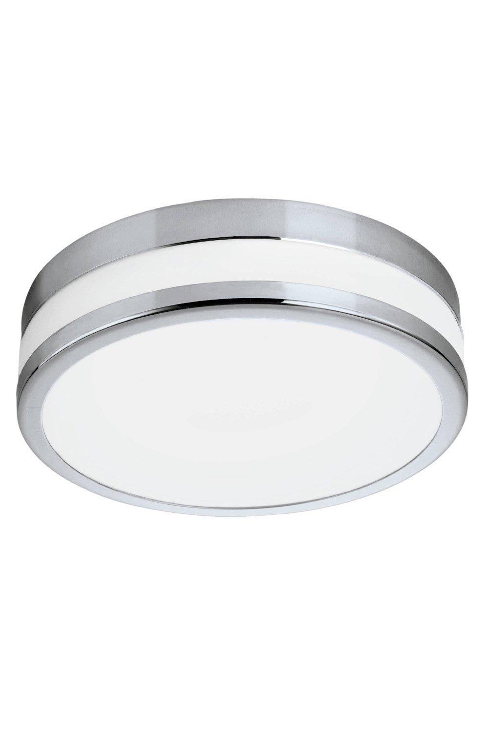 Palmero Metal and Glass IP44 Integrated LED Bathroom Ceiling Flush Light